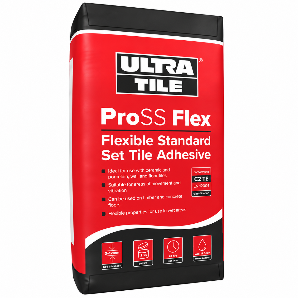 UltraTile ProSS Flex White Flexible Standard Set Tile Adhesive 20kg M&R Builders Merchant UltraTile ProSS Flex White Flexible Standard Set Tile Adhesive 20kg