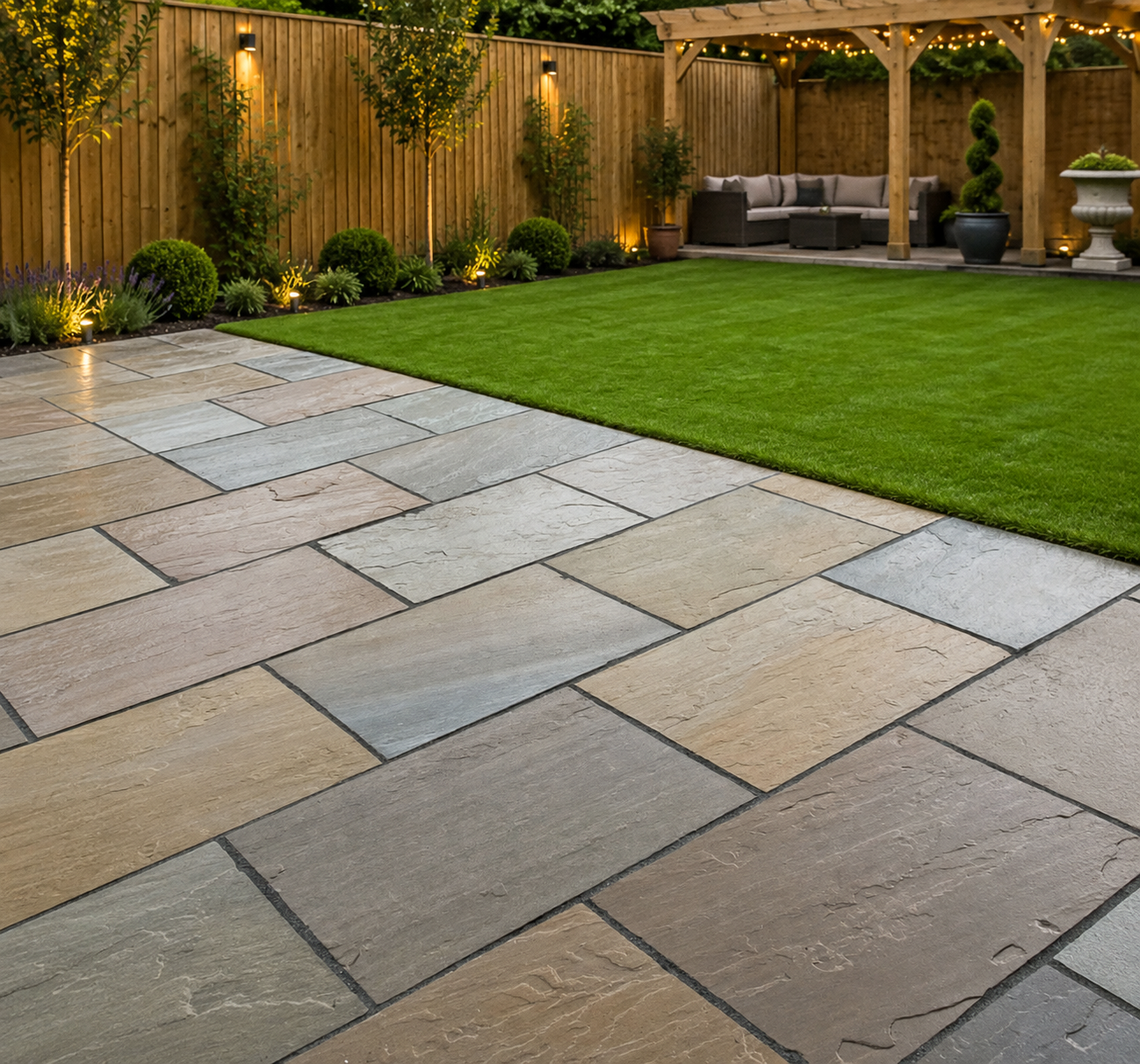 Raj Green Sandstone Paving Slab – 600 x 900mm x 22mm M&R Builders Merchant Raj Green Sandstone Paving Slab – 600 x 900mm x 22mm - Image 2